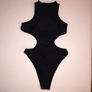 High neck cut-out monokini, size S.